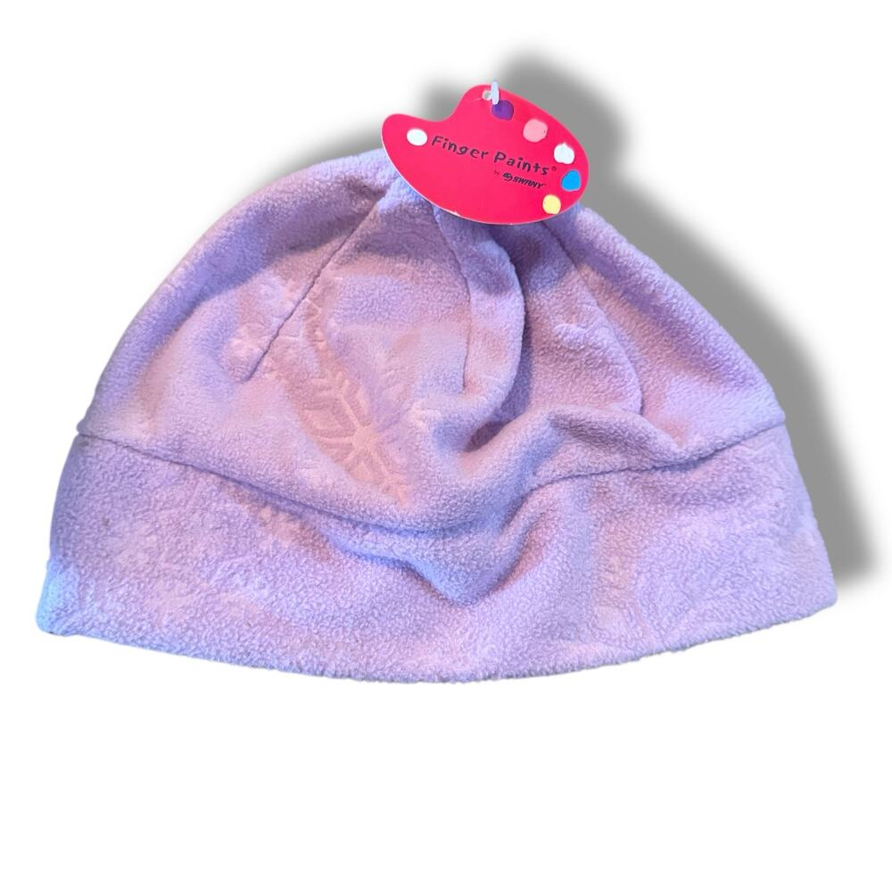 Swany Girls‎ Hat 3 4 5 6 Fleece Beanie Purple Embossed Finger Paints NEW